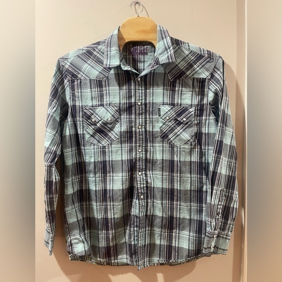 Cinch Modern Fit‎ Pearl Snap Button Long Sleeve Shirt XXL - Picture 1 of 6